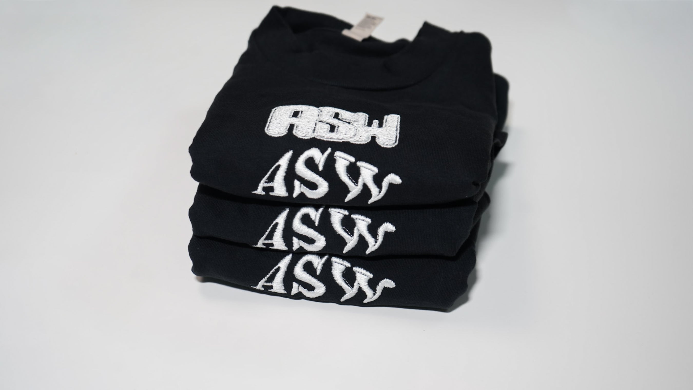 ASW White on Black Tee